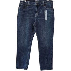 Old Navy Mid Rise Boyfriend Dark Wash Jeans